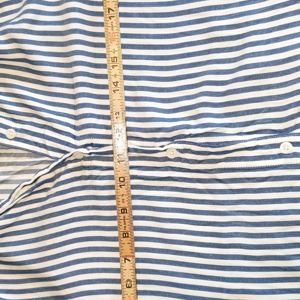 Tommy Bahama Women's Size XL Chambray Nautical Striped Boyfriend Cover Up Shirt - Picture 7 of 10